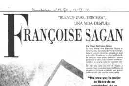 "Buenos días, tristeza" una vida despues : François Sagan