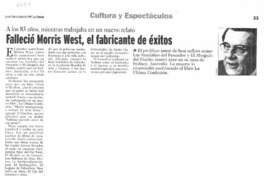 Falleció Morris West, el fabricante de éxitos.