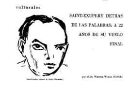 Saint-Exupery detras de las palabras : A 22 años de su vuelo final