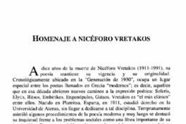 Homenaje a Nicéforo Vretakos.