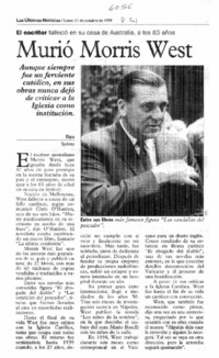 Murió Morris West.