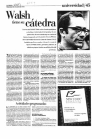 Walsh tiene su cátedra.