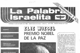 Elie Wiesel Premio Nobel de la Paz.
