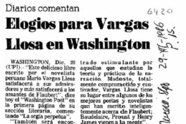 Elogios para Vargas Llosa en Washington.