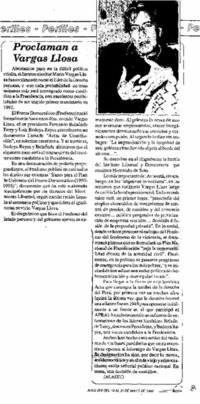 Proclaman a Vargas Llosa.