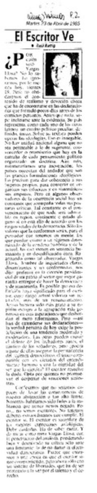 El escritor ve