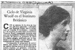 Ciclo de Virginia Woolf en el Instituto Británico.