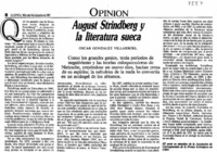 August Strindberg y la literatura sueca