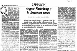 August Strindberg y la literatura sueca