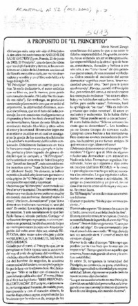 A proposito de "El Principito"