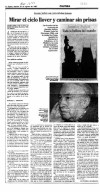 Mirar el cielo llover y caminar sin prisas