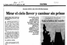 Mirar el cielo llover y caminar sin prisas