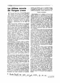 La Ultima novela de Vargas Llosa.