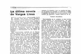 La Ultima novela de Vargas Llosa.