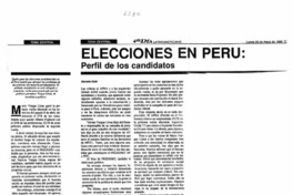 Elecciones en Perú, perfil de los candidatos