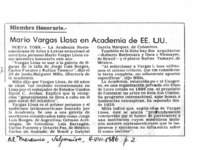 Mario Vargas Llosa en Academia de EE.UU.