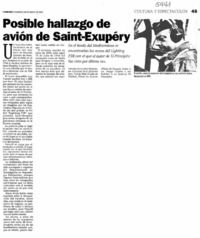 Posible hallazgo de avión de Saint-Exupéry