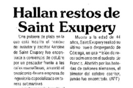 Hallan restos de Saint-Exupéry