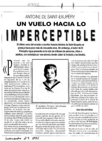 Antoine de Saint-Exupéry. Un vuelo hacia lo imperceptible