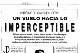 Antoine de Saint-Exupéry. Un vuelo hacia lo imperceptible