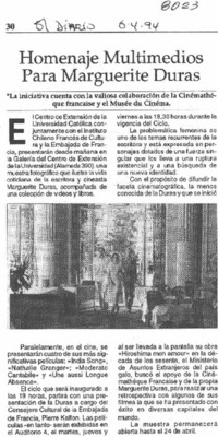 Homenaje multimedios para Marguerite Duras.