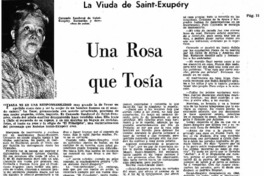 La Viuda de Saint-Exupéry Una rosa que tosía