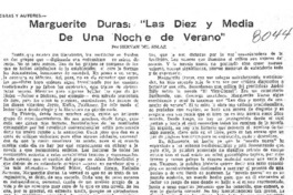 Marguerite Duras, "Las diez y media de una noche de verano"