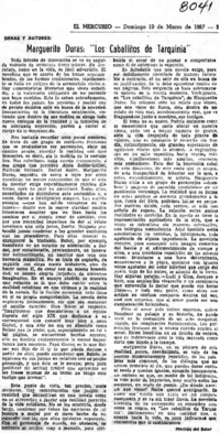 Marguerite Duras, "Los caballitos de Tarquinia"