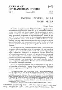Emoción universal de la poesía negra