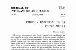 Emoción universal de la poesía negra