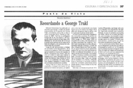 Recordando a George Trakl