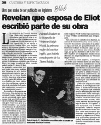 Revelan que esposa de Eliot escribió parte de su obra.