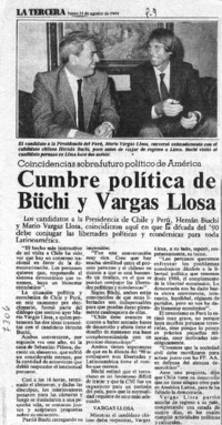 Cumbres política de Buchi y Vargas Llosa.