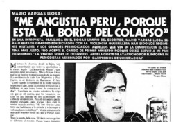 "Me angustia Peru, porque esta al borde del colapso"