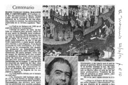 Mario Vargas Llosa, balance del V centenario.