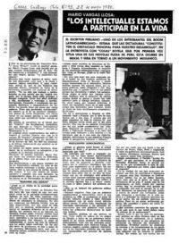 "Los Intelectuales estamos a participar en la vida