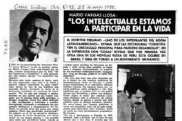 "Los Intelectuales estamos a participar en la vida
