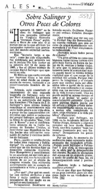 Sobre Salinger y otros peces