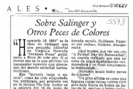 Sobre Salinger y otros peces