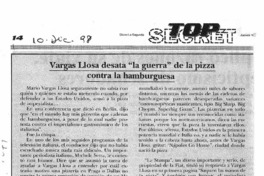 Vargas Llosa desata "la guerra" de la pizza contra la hamburguesa.