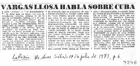 Vargas Llosa habla sobre Cuba.
