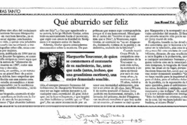 Qué aburrido ser feliz