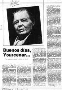 Buenos días, Yourcenar...