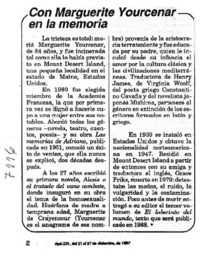 Con Marguerite Yourcenar en la memoria.