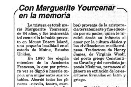 Con Marguerite Yourcenar en la memoria.