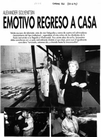 Alexander Solyenitsin emotivo regreso a casa