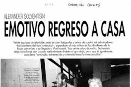 Alexander Solyenitsin emotivo regreso a casa