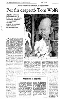 Por fin despertó Tom Wolfe.