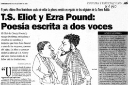 T. S. Eliot y Erza Pound, poesía escrita a dos voces