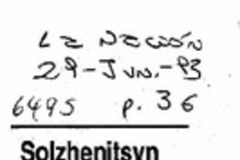 Solhenitsyn regresa a Rusia